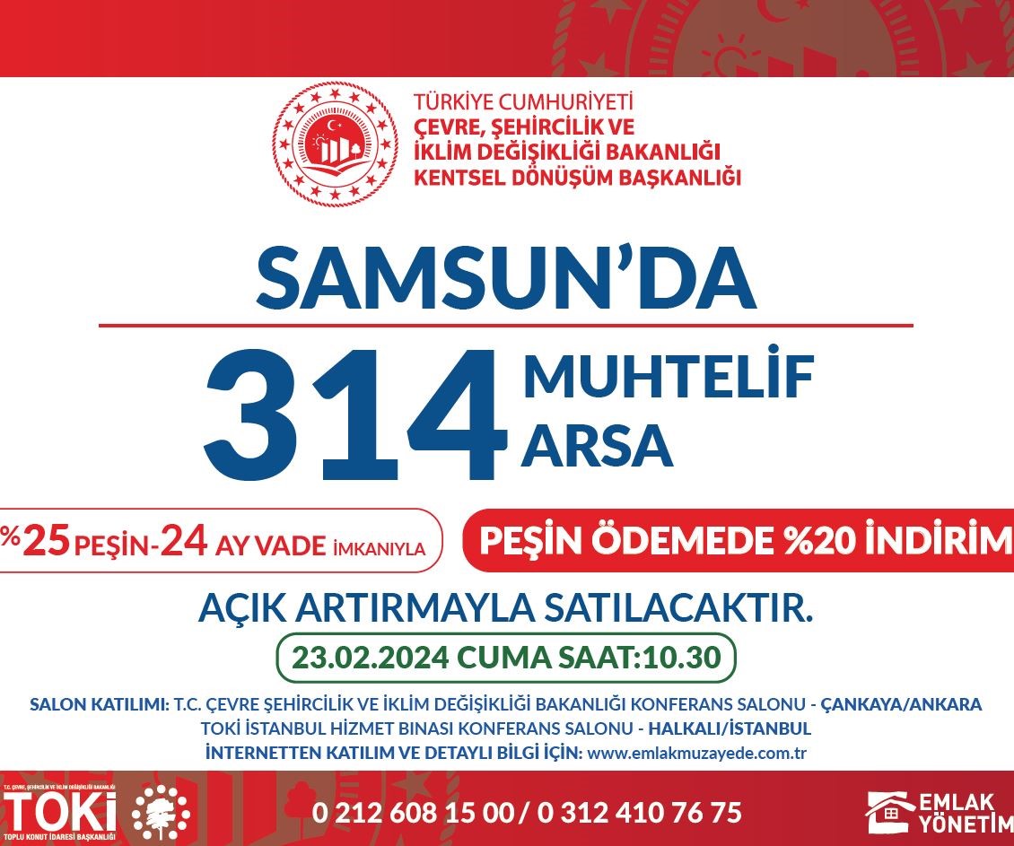 Çevre Şehircilik ve İklim Değişikliği Bakanlığı Kentsel Dönüşüm Başkanlığı; Samsun’da