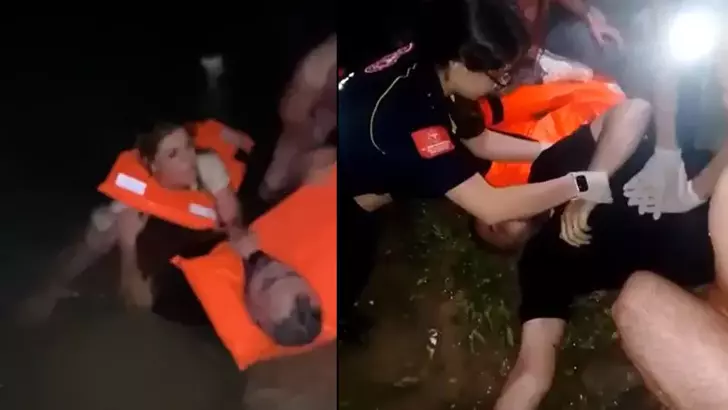 Artvin’de Çoruh Nehri Baraj Gölü’nde alabora olan tur teknesinden suya