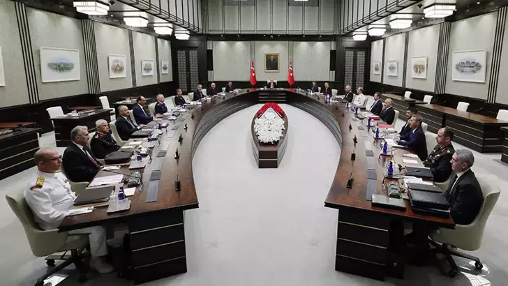 Cumhurbaşkanı Recep Tayyip Erdoğan başkanlığında gerçekleşen Milli Güvenlik Kurulu (MGK)