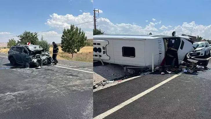 Nevşehir‘de minibüs ile cipin kafa kafaya çarpıştığı kazada 1’i ağır 14 kişi yaralandı.  Ahmet