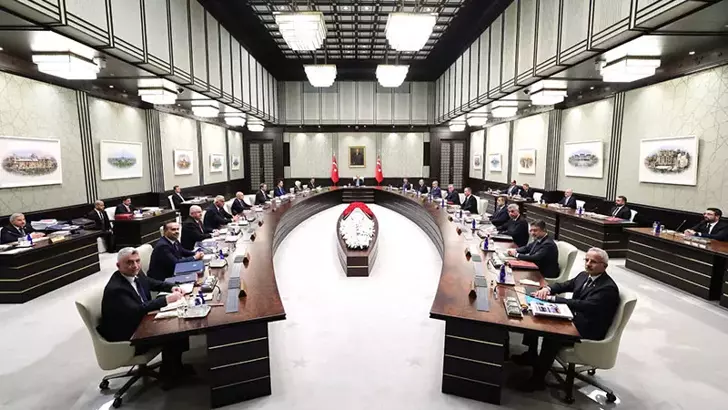 Cumhurbaşkanlığı Kabinesi, Cumhurbaşkanı Recep Tayyip Erdoğan başkanlığında toplandı.  Kaan ULUANKARA-Kabine Toplantısı, Cumhurbaşkanı Erdoğan başkanlığında
