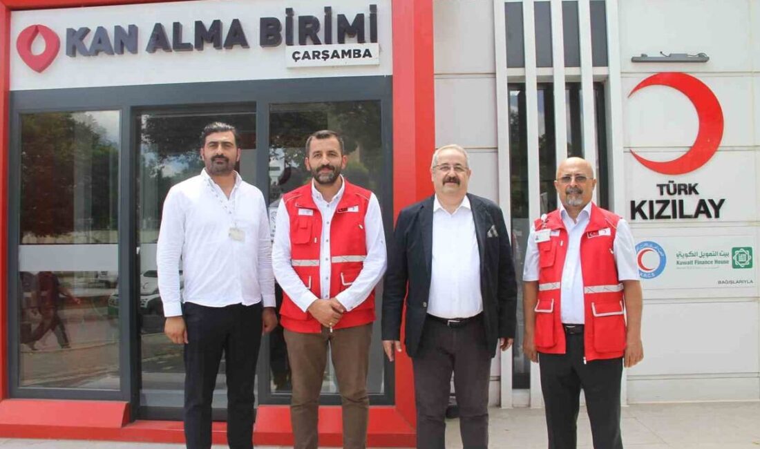 Samsun’un Çarşamba ilçesinde Türk Kızılay tarafından başlatılan kan bağışı kampanyasına