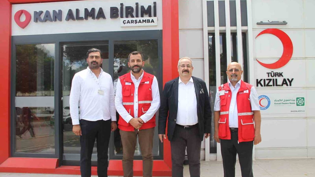 Samsun’un Çarşamba ilçesinde Türk Kızılay tarafından başlatılan kan bağışı kampanyasına